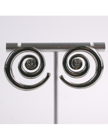 Kolczyki SREBRNE ZAWIJAS ŚLIMAK STAL...