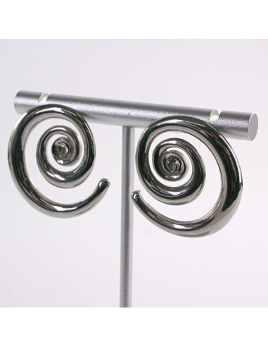 Kolczyki SREBRNE ZAWIJAS ŚLIMAK STAL...