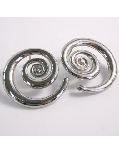 Kolczyki SREBRNE ZAWIJAS ŚLIMAK STAL...