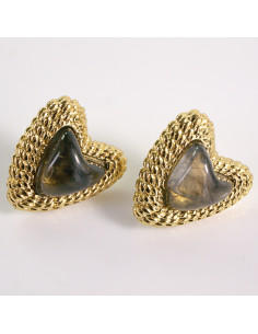 Kolczyki ZŁOTE SERCE GRAFIT SERDUSZKO STAL CHIRURGICZNA...