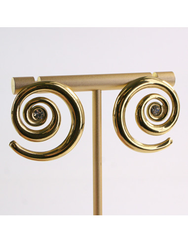 Kolczyki ZŁOTE ŚLIMAK ZAWIJAS  STAL...