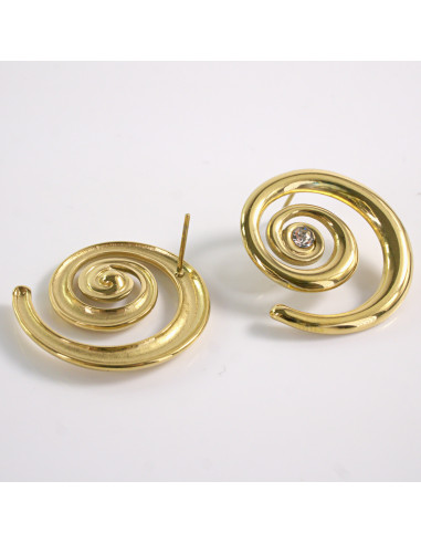 Kolczyki ZŁOTE ŚLIMAK ZAWIJAS  STAL...