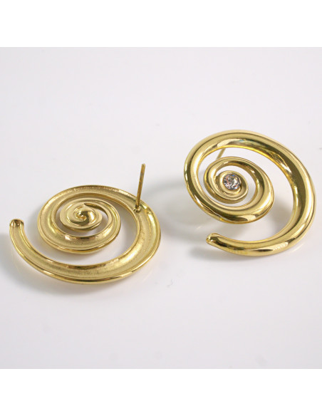 Kolczyki ZŁOTE ŚLIMAK ZAWIJAS  STAL CHIRURGICZNA LOLITA AKCESORIA