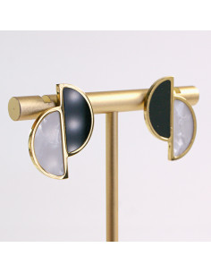 Kolczyki ZŁOTE ASYMETRYCZNE PÓŁOKRĄG STAL CHIRURGICZNA...