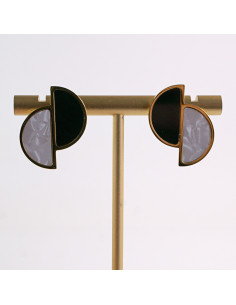 Kolczyki ZŁOTE ASYMETRYCZNE PÓŁOKRĄG STAL CHIRURGICZNA... 2