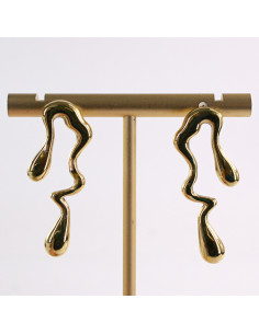 Kolczyki ZŁOTE NIEREGULARNE CIEKNĄCE  STAL CHIRURGICZNA... 2