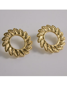 Kolczyki ZŁOTE LISTKI KOŁO OKRĄG STAL CHIRURGICZNA LOLITA...