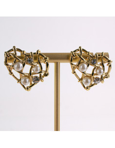 Kolczyki ZŁOTE SERCE PERŁA STAL CHIRURGICZNA LOLITA... 2