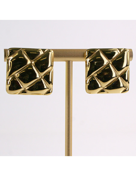 Kolczyki ZŁOTE KWADRAT KWADRATY STAL CHIRURGICZNA LOLITA AKCESORIA