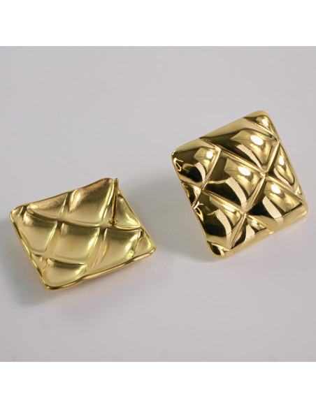 Kolczyki ZŁOTE KWADRAT KWADRATY STAL CHIRURGICZNA LOLITA AKCESORIA