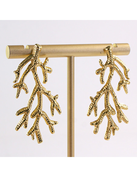 Kolczyki ZŁOTE GAŁĄZKI PNĄCZA STAL CHIRURGICZNA LOLITA AKCESORIA