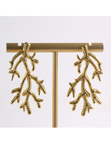 Kolczyki ZŁOTE GAŁĄZKI PNĄCZA STAL CHIRURGICZNA...