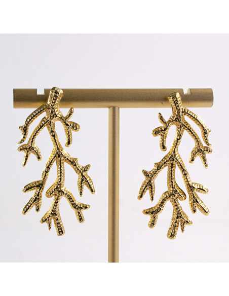 Kolczyki ZŁOTE GAŁĄZKI PNĄCZA STAL CHIRURGICZNA LOLITA AKCESORIA