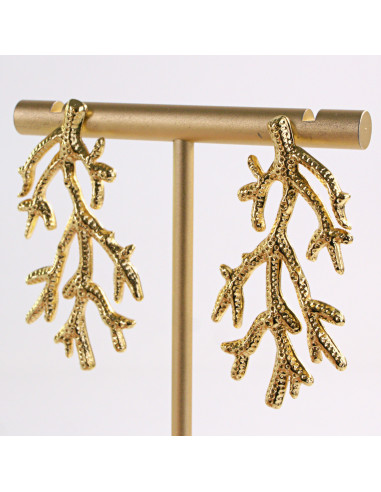 Kolczyki ZŁOTE GAŁĄZKI PNĄCZA STAL CHIRURGICZNA...
