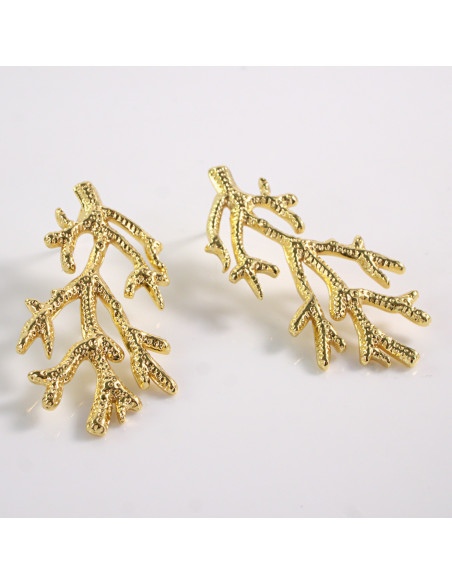 Kolczyki ZŁOTE GAŁĄZKI PNĄCZA STAL CHIRURGICZNA LOLITA AKCESORIA