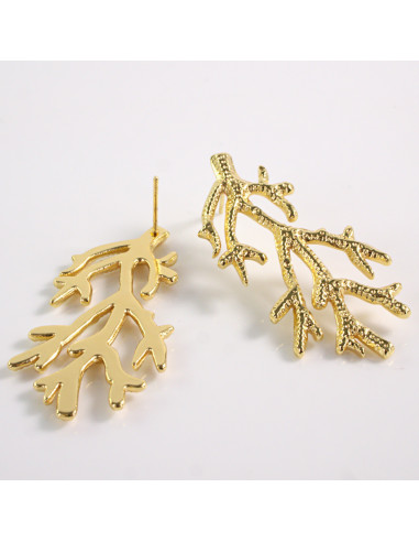 Kolczyki ZŁOTE GAŁĄZKI PNĄCZA STAL CHIRURGICZNA...