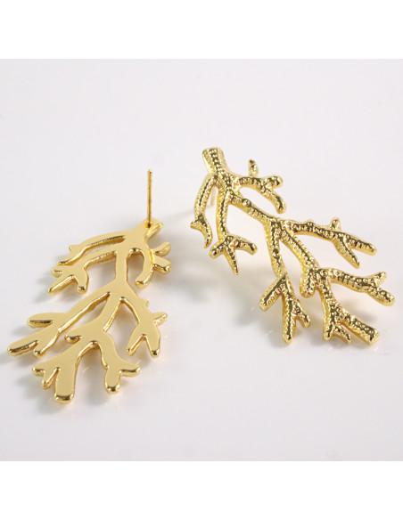 Kolczyki ZŁOTE GAŁĄZKI PNĄCZA STAL CHIRURGICZNA LOLITA AKCESORIA