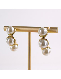 Kolczyki ZŁOTE PEREŁKI PERŁY STAL CHIRURGICZNA LOLITA... 2