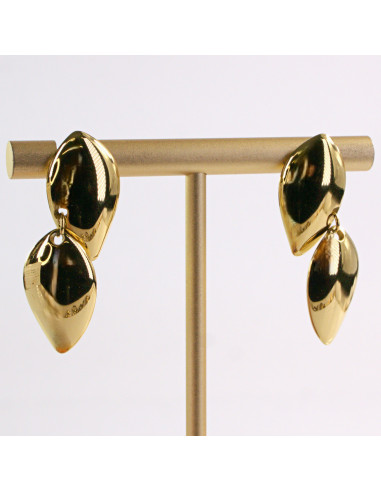 Kolczyki ZŁOTE LISTKI LISTEK STAL CHIRURGICZNA...