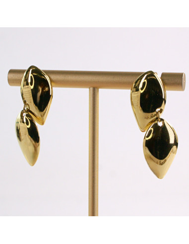 Kolczyki ZŁOTE LISTKI LISTEK STAL CHIRURGICZNA...