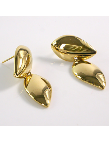 Kolczyki ZŁOTE LISTKI LISTEK STAL CHIRURGICZNA LOLITA AKCESORIA