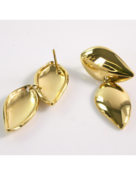 Kolczyki ZŁOTE LISTKI LISTEK STAL CHIRURGICZNA LOLITA AKCESORIA
