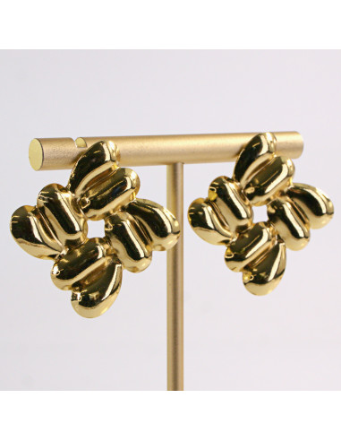 Kolczyki ZŁOTE ROMBY  STAL CHIRURGICZNA LOLITA...