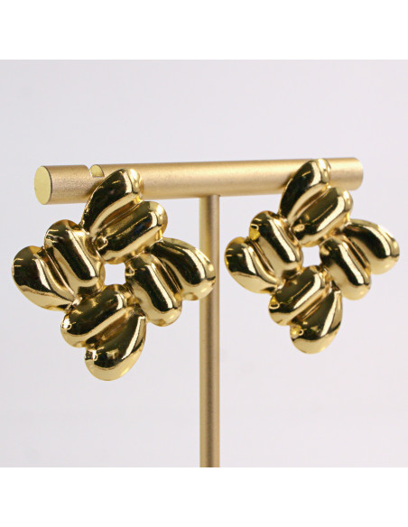 Kolczyki ZŁOTE ROMBY  STAL CHIRURGICZNA LOLITA AKCESORIA