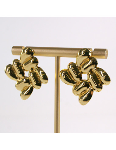 Kolczyki ZŁOTE ROMBY  STAL CHIRURGICZNA LOLITA...