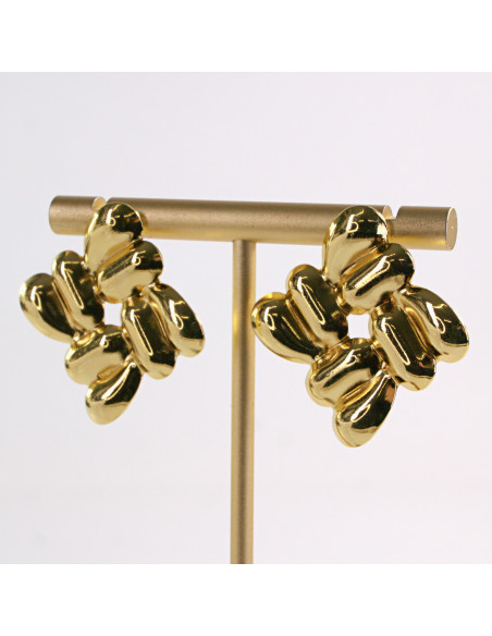 Kolczyki ZŁOTE ROMBY  STAL CHIRURGICZNA LOLITA AKCESORIA