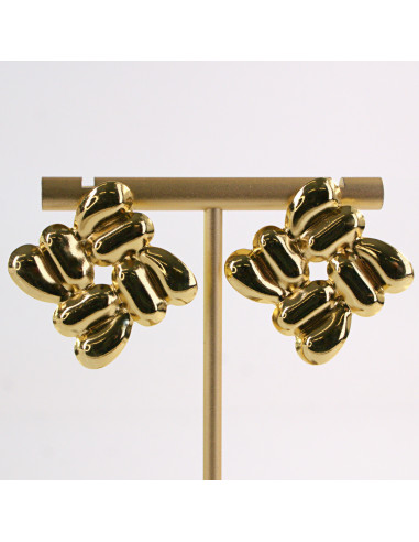 Kolczyki ZŁOTE ROMBY  STAL CHIRURGICZNA LOLITA...