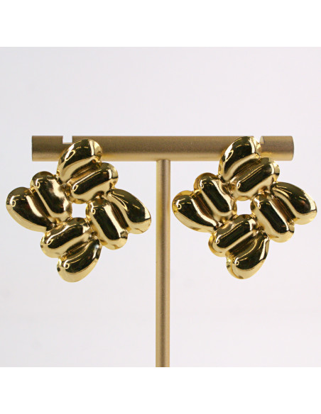 Kolczyki ZŁOTE ROMBY  STAL CHIRURGICZNA LOLITA AKCESORIA