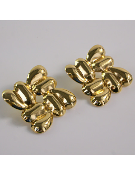 Kolczyki ZŁOTE ROMBY  STAL CHIRURGICZNA LOLITA AKCESORIA