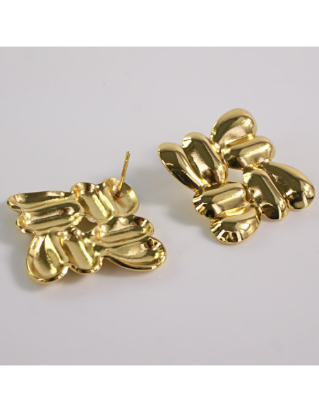 Kolczyki ZŁOTE ROMBY  STAL CHIRURGICZNA LOLITA AKCESORIA