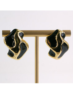 Kolczyki ZŁOTE NIEREGULARNE CZARNE STAL CHIRURGICZNA... 2