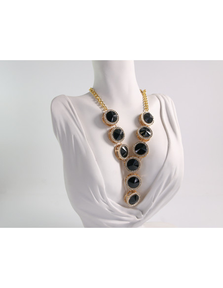 NASZYJNIK wieczorowy KOLIA POD SZYJĘ LOLITA AKCESORIA CZARNY