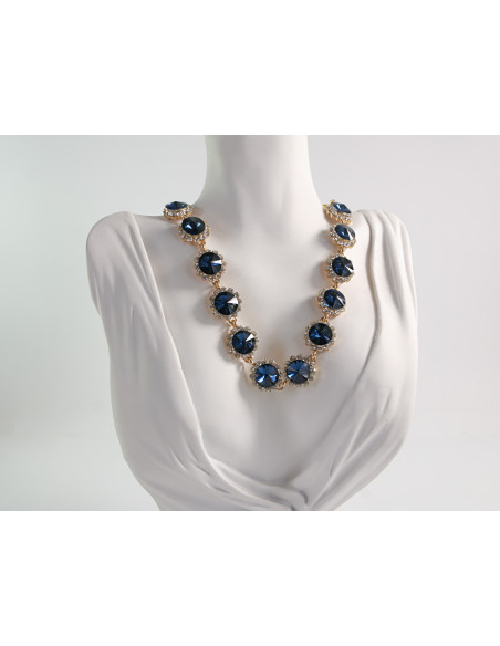 NASZYJNIK wieczorowy KOLIA POD SZYJĘ LOLITA AKCESORIA GRANATOWY