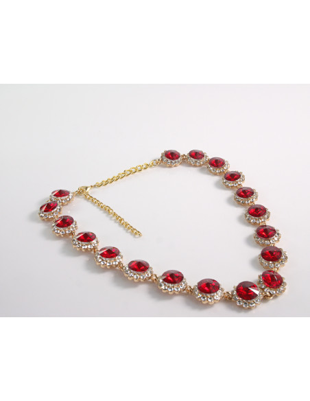 NASZYJNIK wieczorowy KOLIA POD SZYJĘ LOLITA AKCESORIA CZERWONY