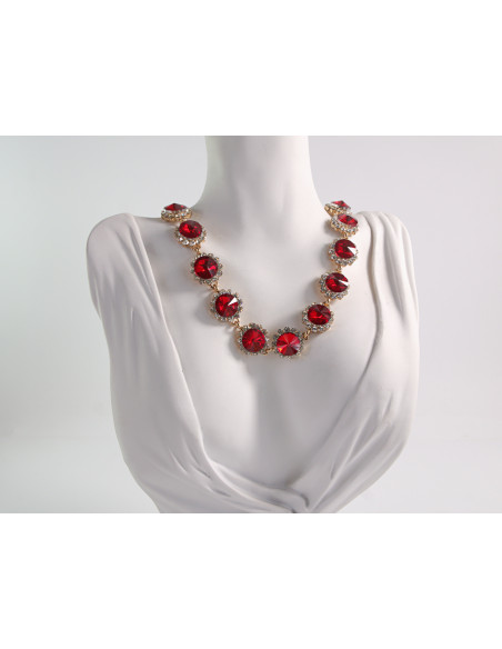 NASZYJNIK wieczorowy KOLIA POD SZYJĘ LOLITA AKCESORIA CZERWONY