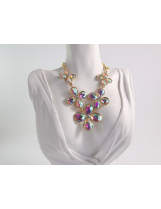 NASZYJNIK wieczorowy KOLIA POD SZYJĘ KWIATY LOLITA...