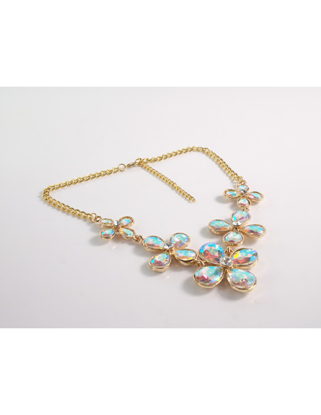 NASZYJNIK wieczorowy KOLIA POD SZYJĘ KWIATY LOLITA AKCESORIA CRYSTAL AB