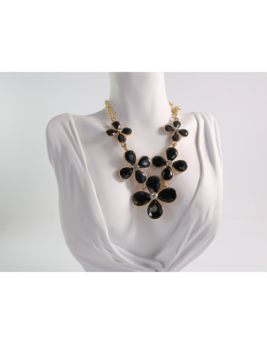 NASZYJNIK wieczorowy KOLIA POD SZYJĘ KWIATY...