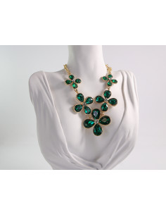 NASZYJNIK wieczorowy KOLIA POD SZYJĘ KWIATY LOLITA...