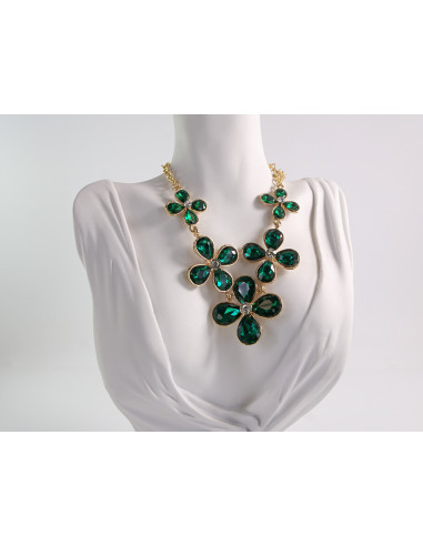 NASZYJNIK wieczorowy KOLIA POD SZYJĘ KWIATY...