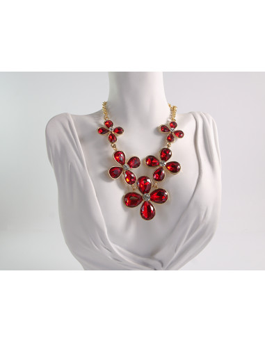 NASZYJNIK wieczorowy KOLIA POD SZYJĘ KWIATY...