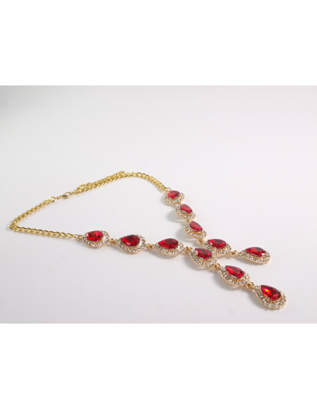 NASZYJNIK wieczorowy KOLIA POD SZYJĘ LOLITA AKCESORIA CZERWONY