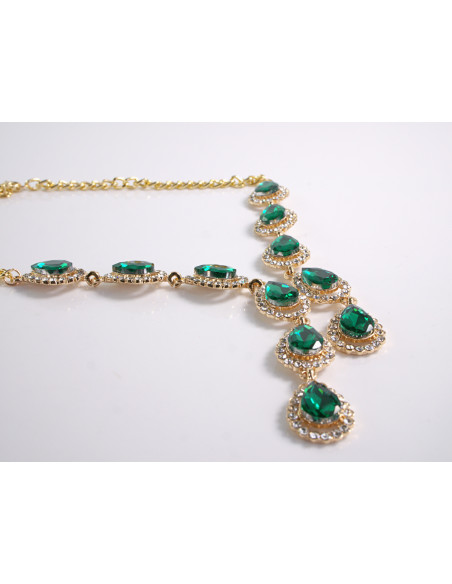 NASZYJNIK wieczorowy KOLIA POD SZYJĘ LOLITA AKCESORIAZIELONY