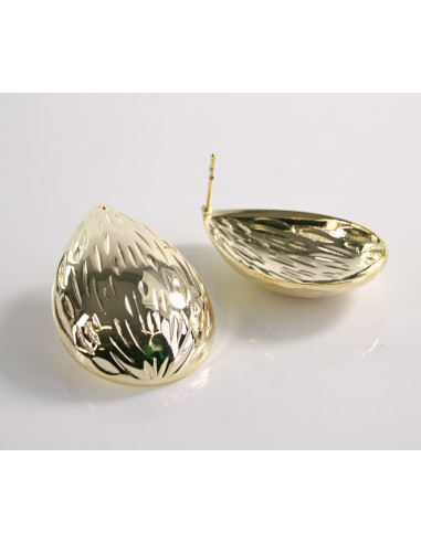 Kolczyki DUŻE ZŁOTE KROPLE ŁEZKI  LOLITA...