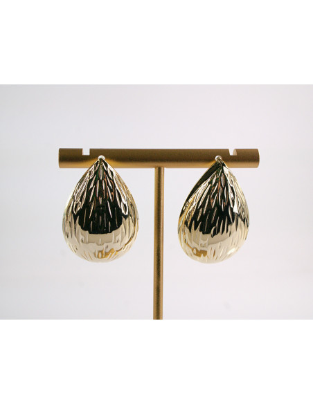 Kolczyki DUŻE ZŁOTE KROPLE ŁEZKI  LOLITA AKCESORIA srebrny sztyft 925