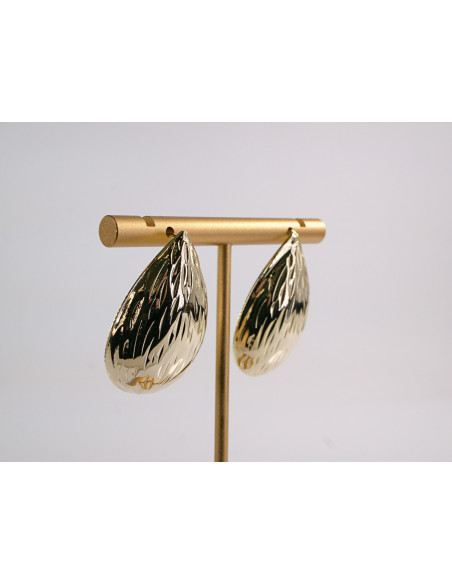 Kolczyki DUŻE ZŁOTE KROPLE ŁEZKI  LOLITA AKCESORIA srebrny sztyft 925